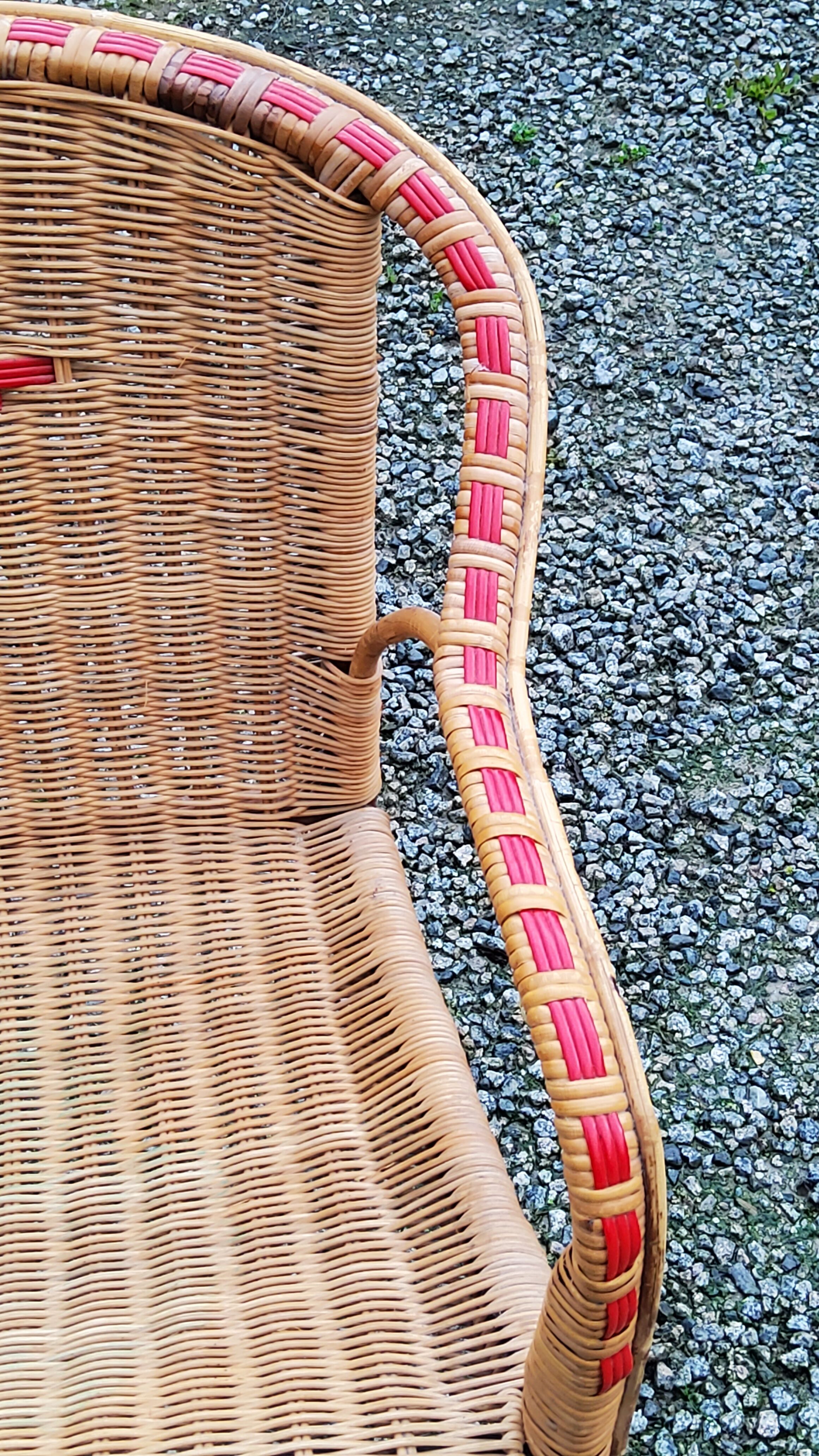 Rattan and wicker armchair from the 50s