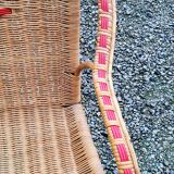 Rattan and wicker armchair from the 50s