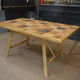 Rattan and ceramic table 1960