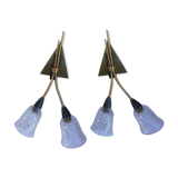 Vintage crystal wall lamps