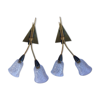 Vintage crystal wall lamps