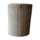 White lacquered wicker laundry box