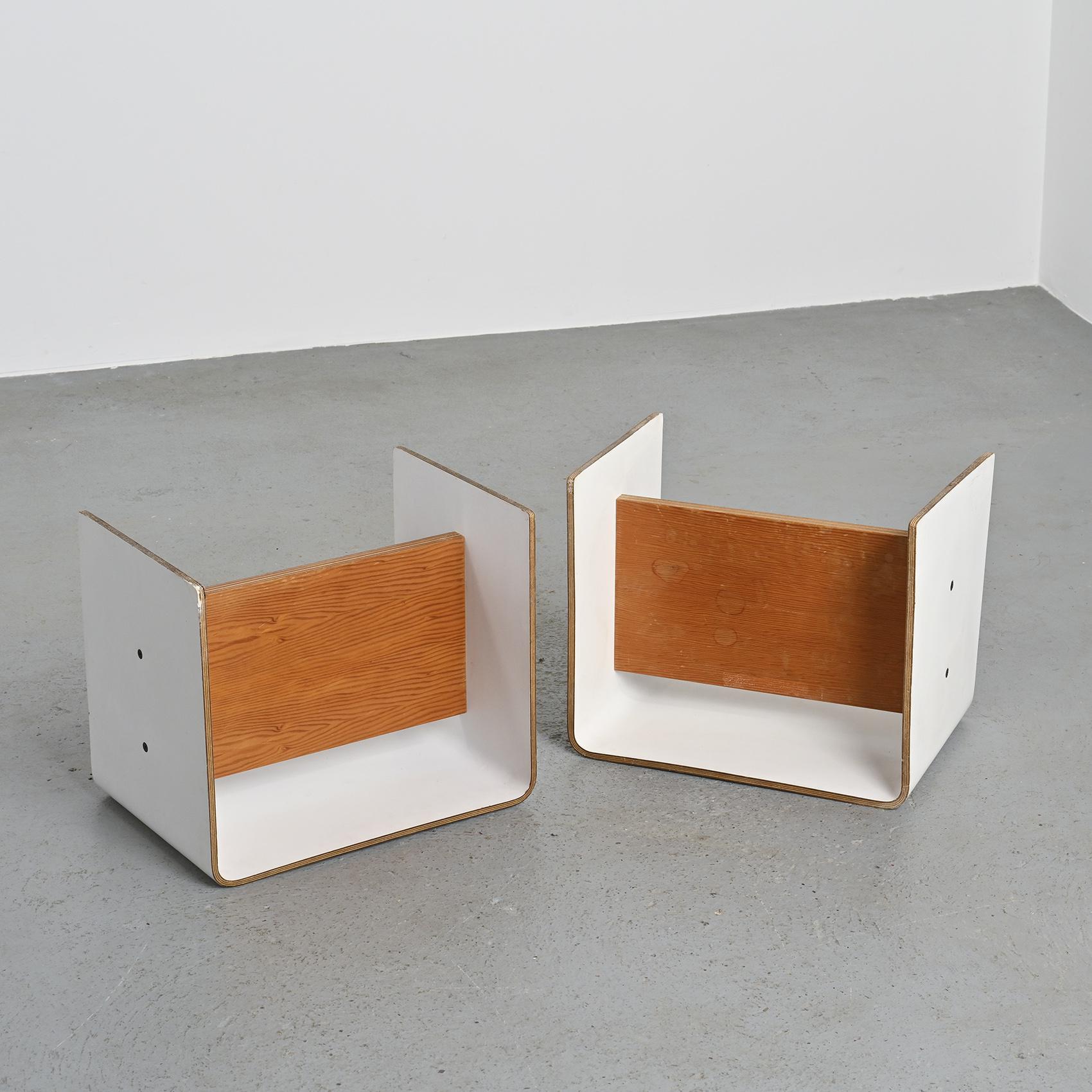 Pierre Guariche, pair of bedside tables for La Plagne, circa 1968