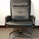 Fauteuil design en cuir vintage modèle Malung Ikea 1999