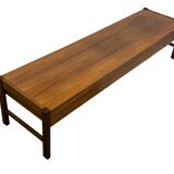 Vintage low sideboard with drawers 70's walnut veneer design