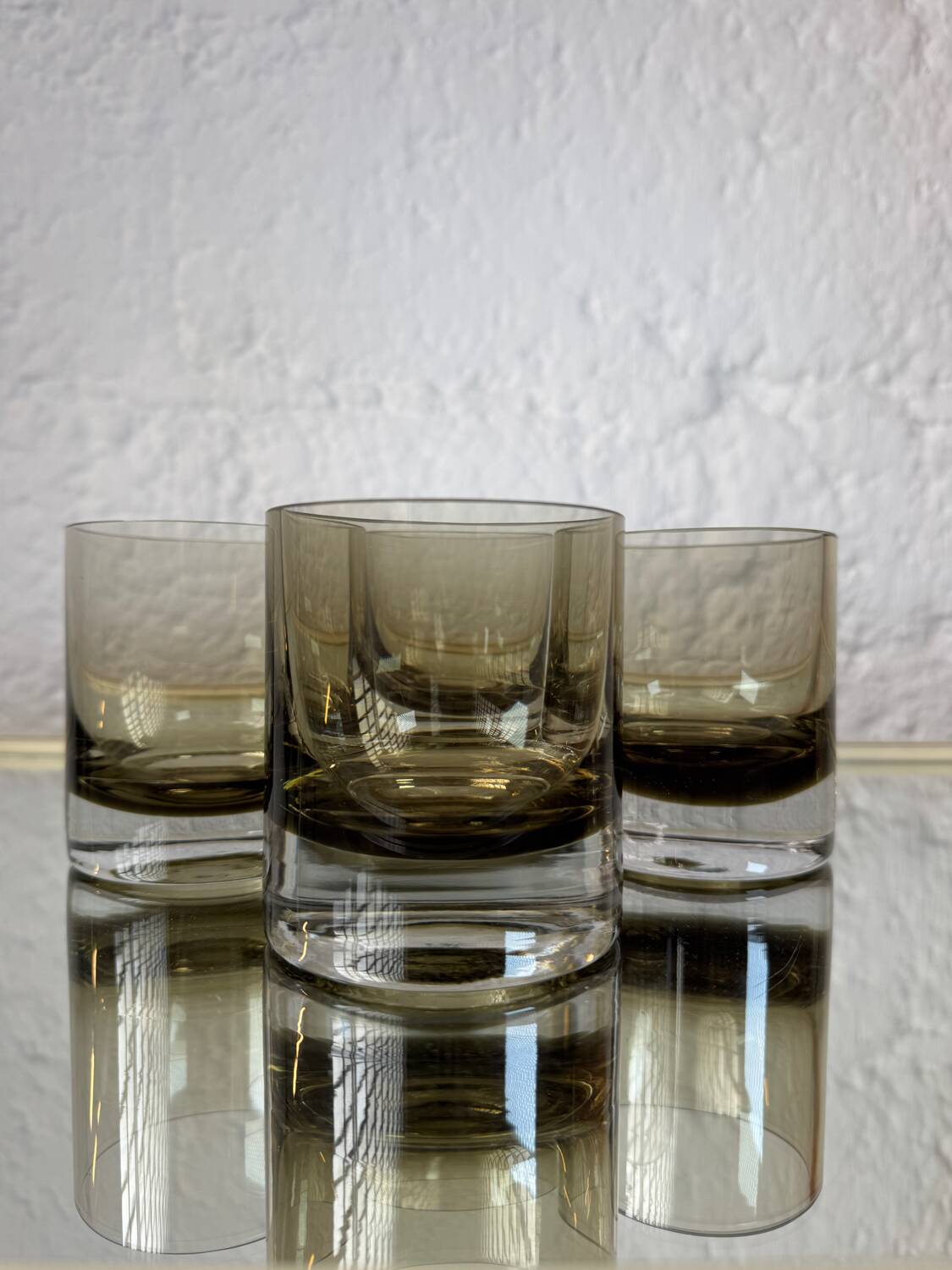 70s Smoked Whiskey Glasses