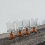 Amber stemmed glasses