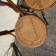 Set of 4 wooden and cane bistro chairs