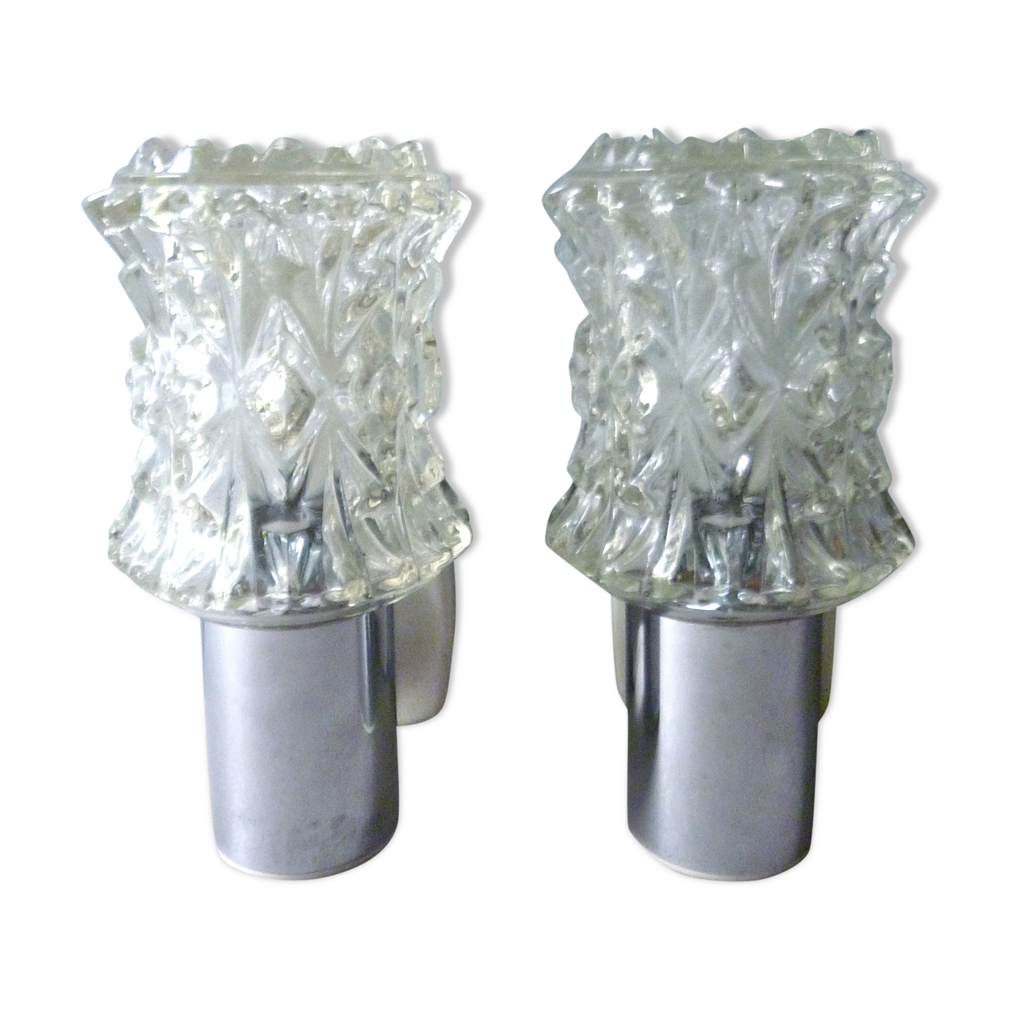 Pair of chrome and glass the 1970s Targetti