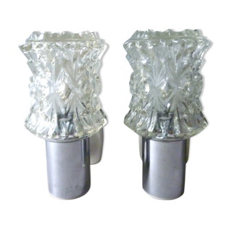 Pair of chrome and glass the 1970s Targetti