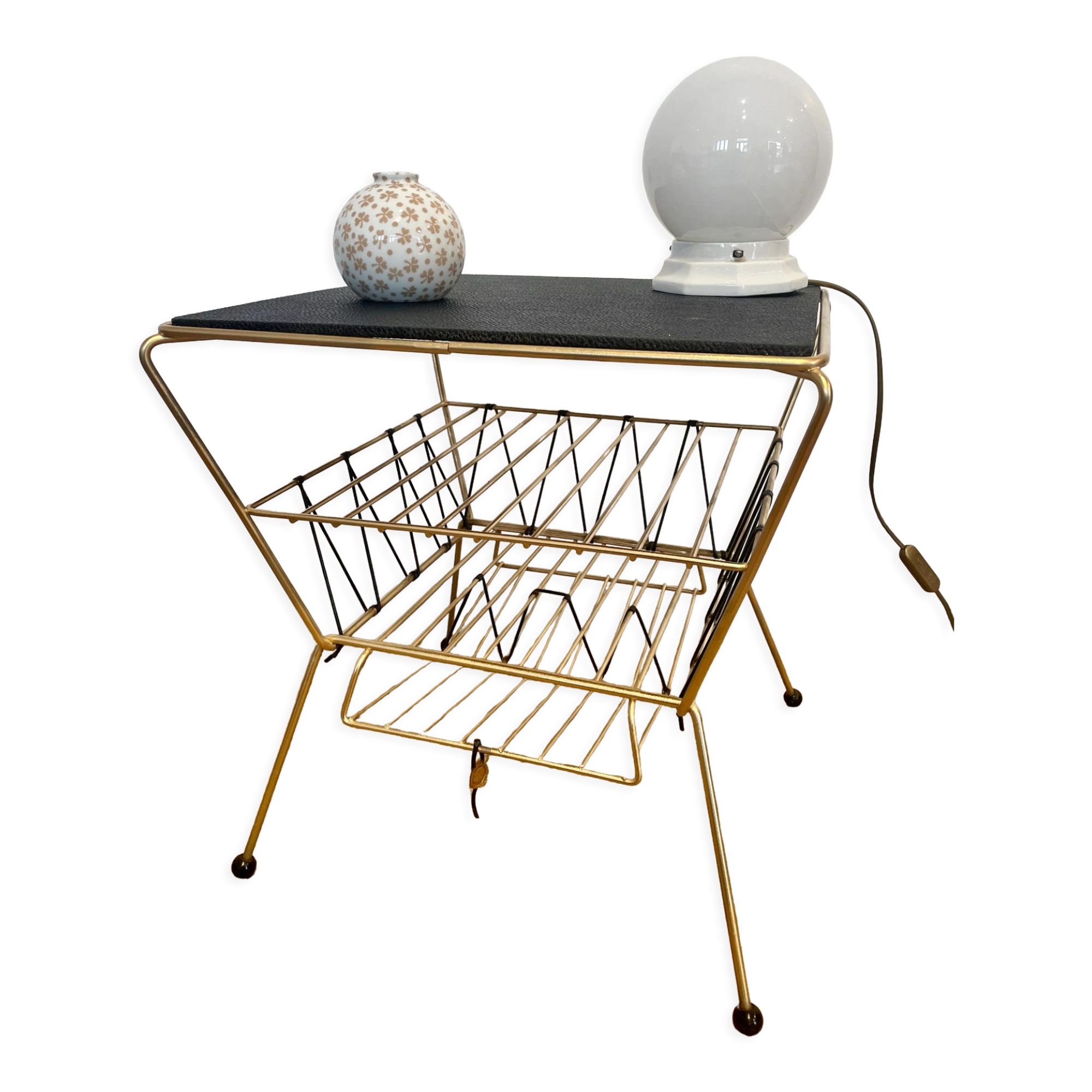 Table d'appoint porte-revues - porte vinyles