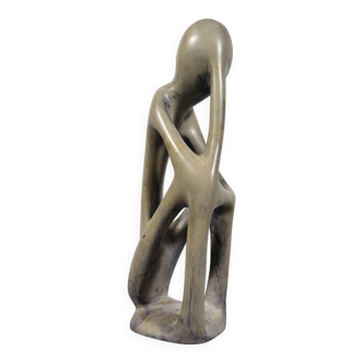Design Soapstone Sculpture “The Thinker”, 1970s