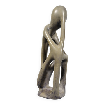 Sculpture en stéatite "Le Penseur", années 1970
