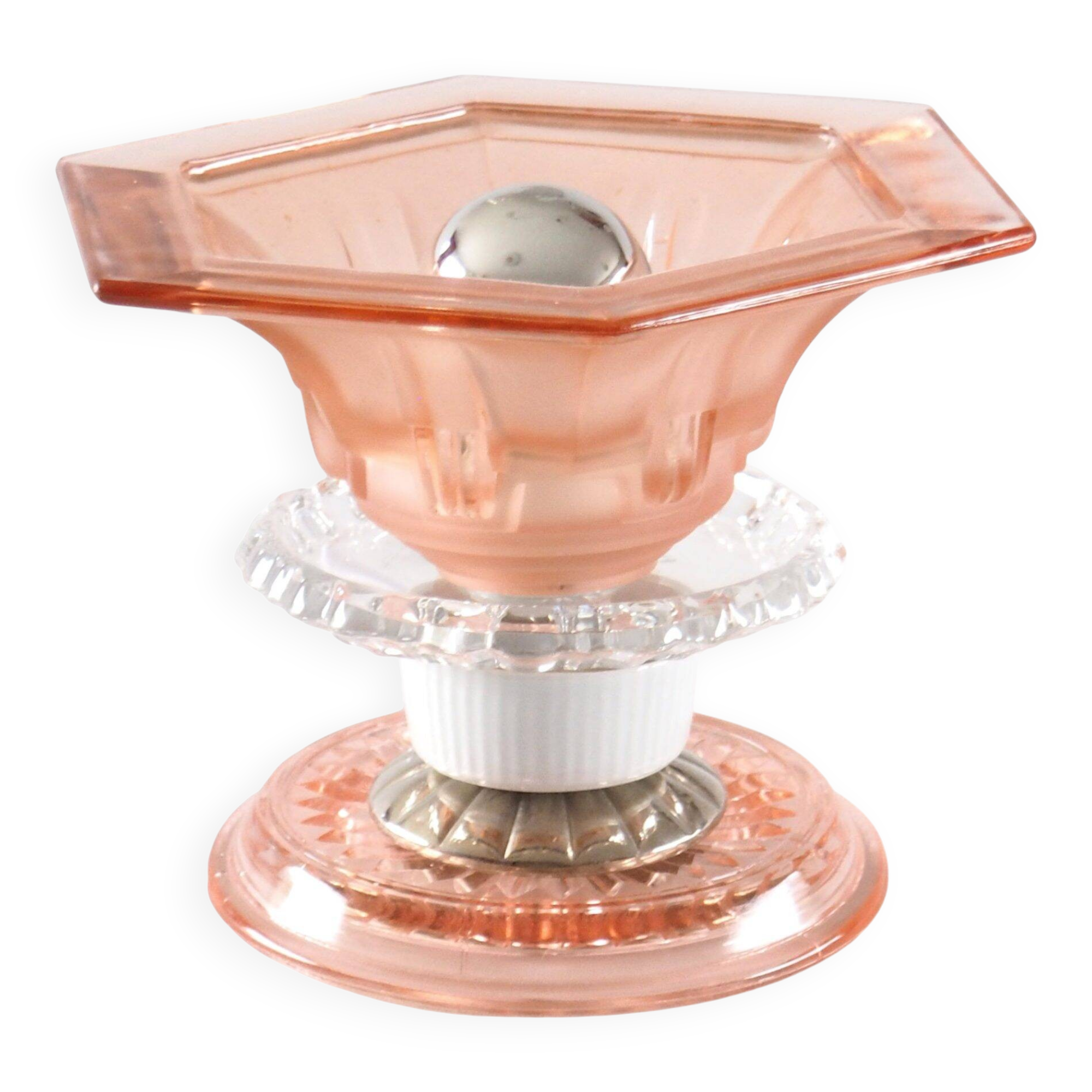 Art Deco pink glass lamp