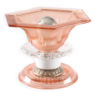 Art Deco pink glass lamp