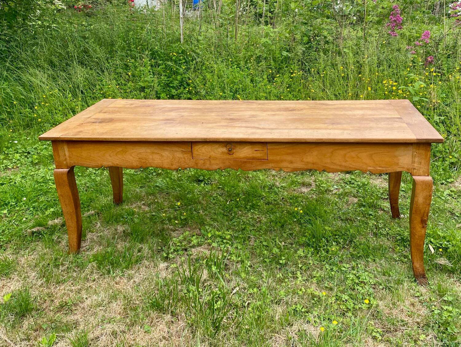 Blonde cherry farmhouse table