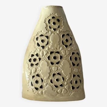 Vase en céramique fait main signé - vintage XXè siècle