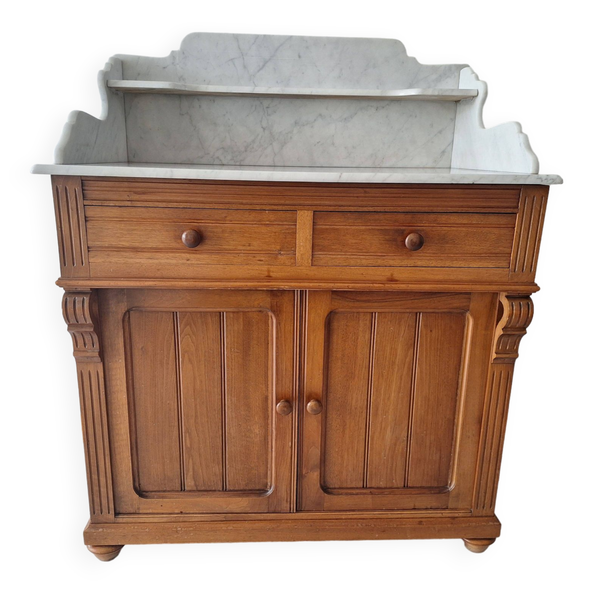 Ancien meuble de salle de bain avec marbre
