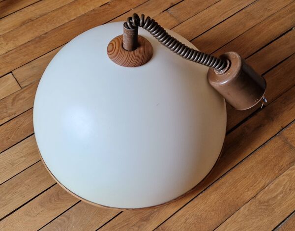 Suspension demi-globe ''monte et baisse'' acrylique, design scandinave années 1970