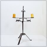 Wrought iron candle holder - France, 20th century