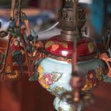 Antique bronze Napoleon III pendant light, 19th century ceiling lamp