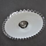 Articulated opaline pleated wall light