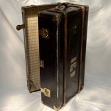 Old wooden and leather trunk