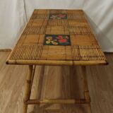Audoux Minnet attribution rattan coffee table