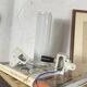 Art Deco tubular wall light in ceramic and white opaline glass tube.