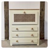 Vintage chest of drawers with 3 drawers and a flap