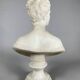 White Marble Sculpture Bust of Diana After Houdon (1741-1828) 19th Century