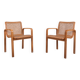 Pair of beech and cane armchairs - Olivo Pietro, Italy - 1990
