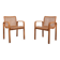 Pair of beech and cane armchairs - Olivo Pietro, Italy - 1990