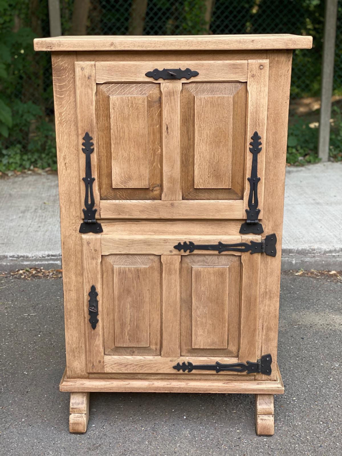 Renovated Spanish secretary in solid oak, 19th century
