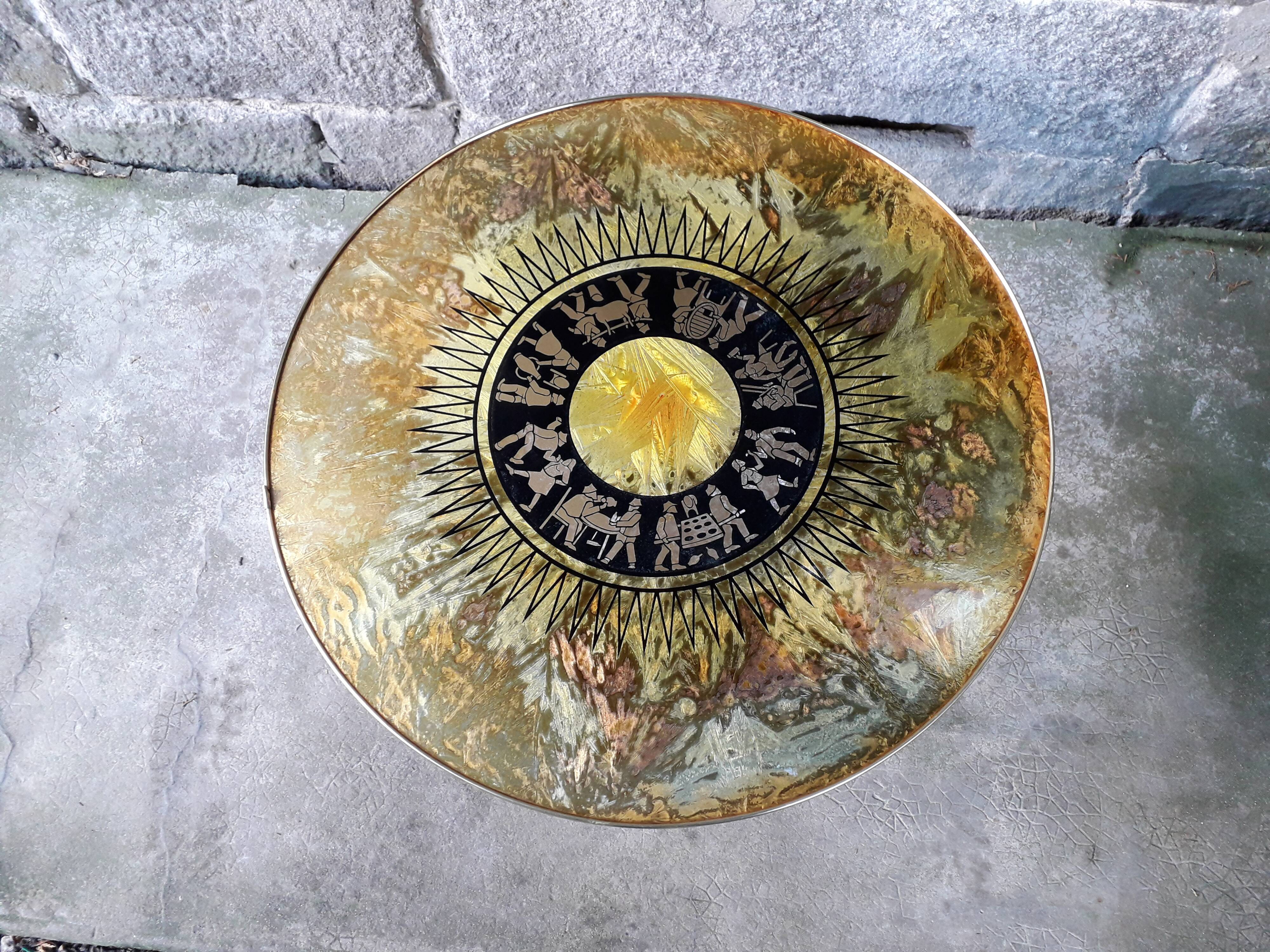 Vintage coffee table compass feet