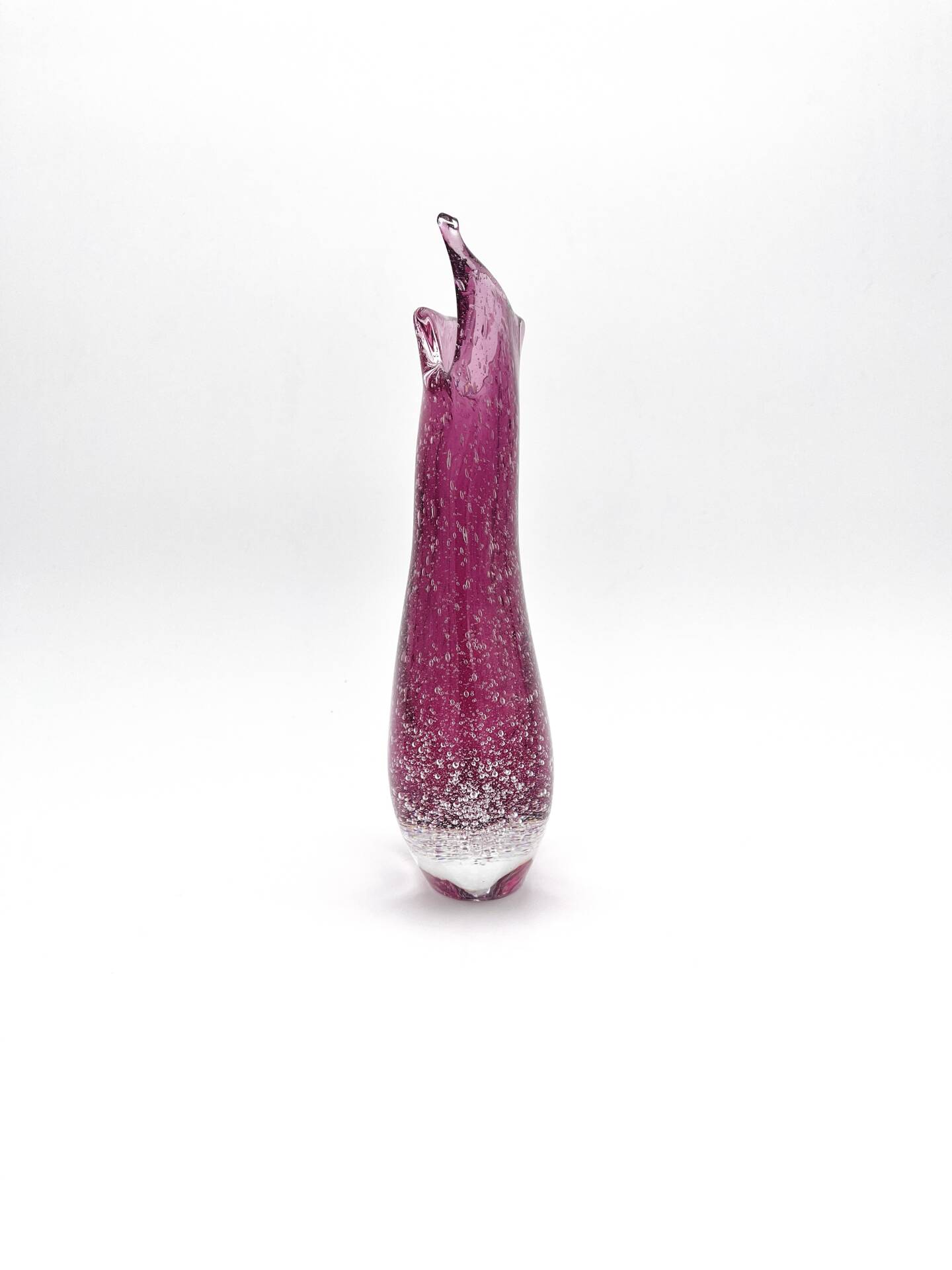 Vase signé Formia - Murano - Sommerso & Bullicante violet - 1970
