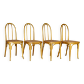 4 chaises bistrot Thonet en bois cintré et cannage n°A 738, 1920