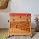 Vintage fisherman’s chest – Work stool with red seat
