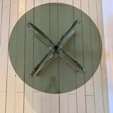 Glass and tubular metal coffee table