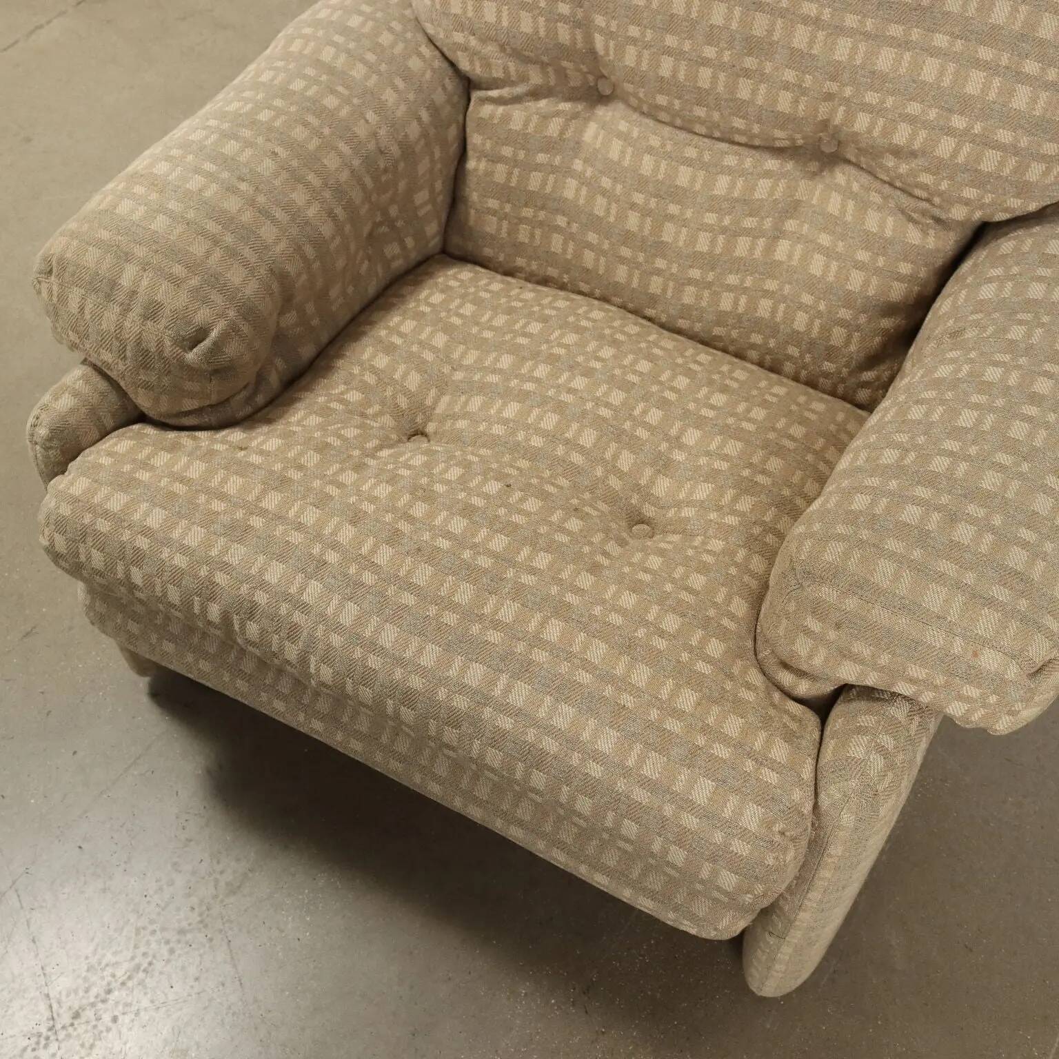 Paire de fauteuils C&C Coronado, design T. Scarpa, tissu vintage, années 1960-1970