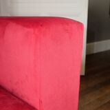 Completely renovated red velvet sofa