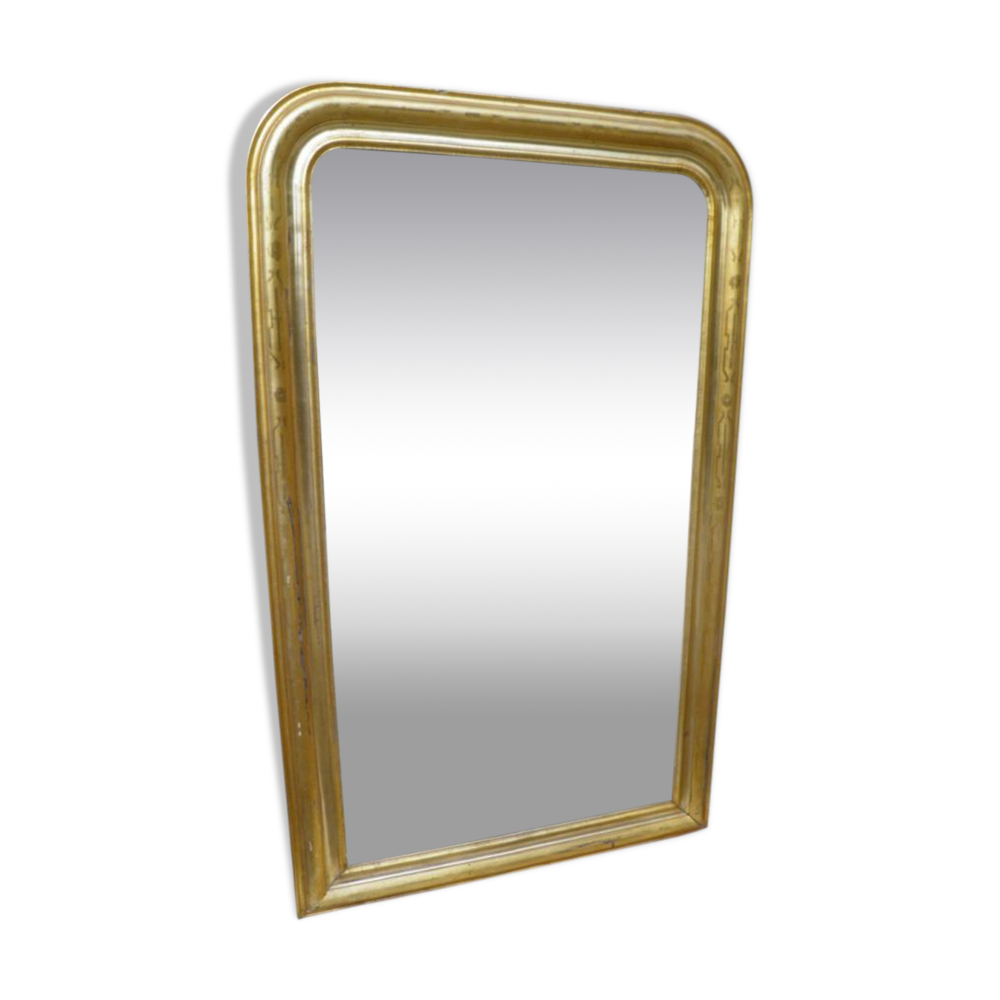 Old gilded wooden mirror in the Napoleon III style, 83x138cm