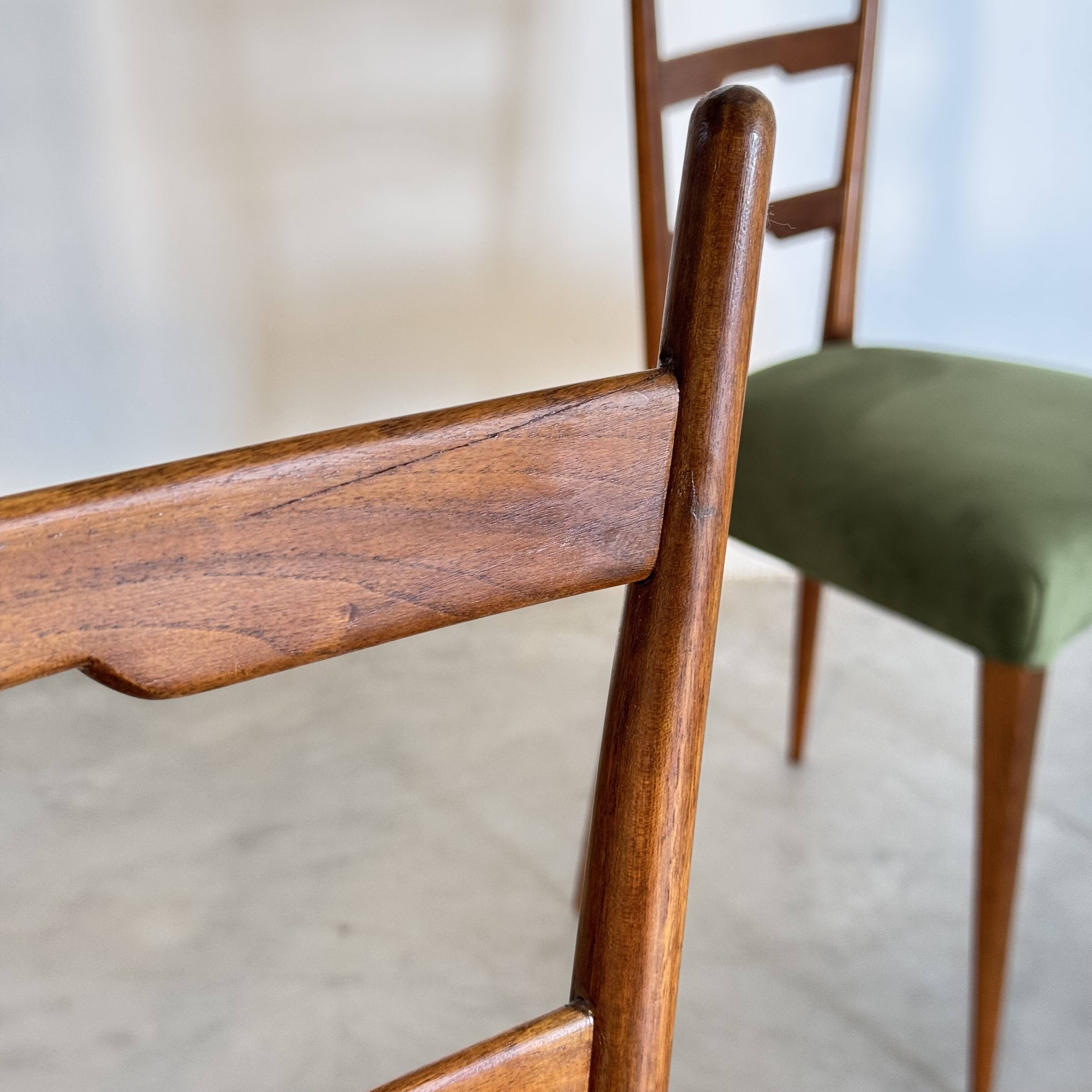 Set of six dining room chairs attributed to Gio Ponti, Italy, 1950.