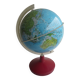 vintage world map, burgundy plastic base