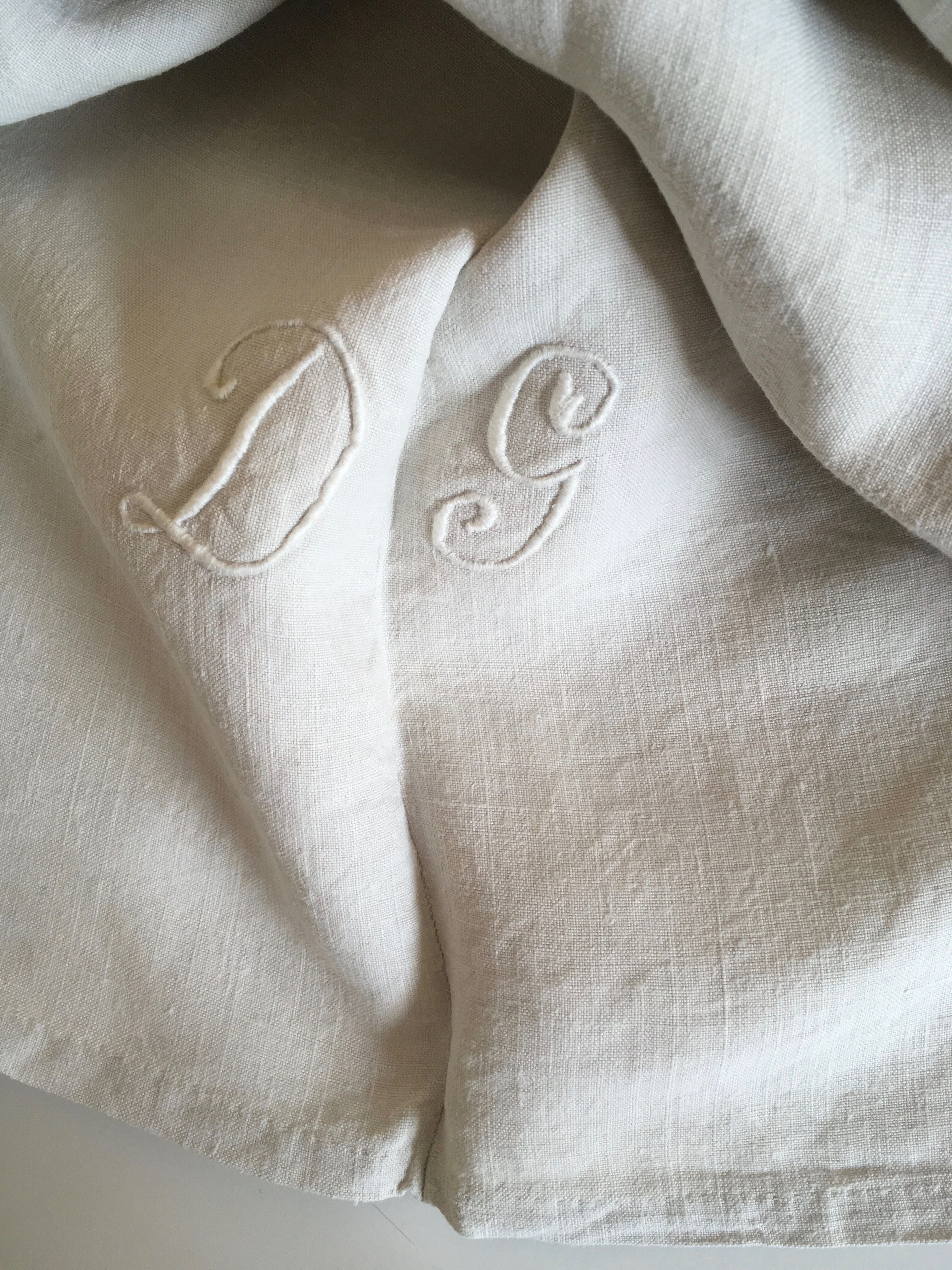 19th Raw linen tablecloth length 290 cm