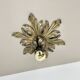 35cm handmade Brass Floral Theatre Wall Ceiling Light, Italy 1970