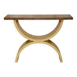 Large console in walnut, satinwood and oak by Andrew Varah.