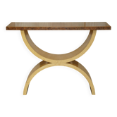 Large console in walnut, satinwood and oak by Andrew Varah.