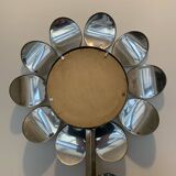 Miroir Sorcière Fleur Chrome Circa 1970