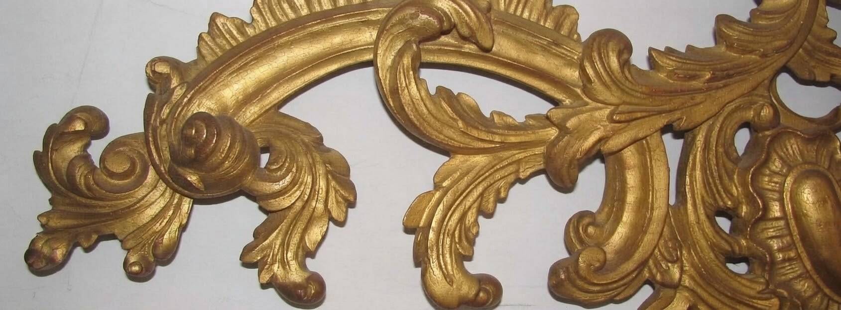 Golden Art Deco wall frieze, 1930-1950